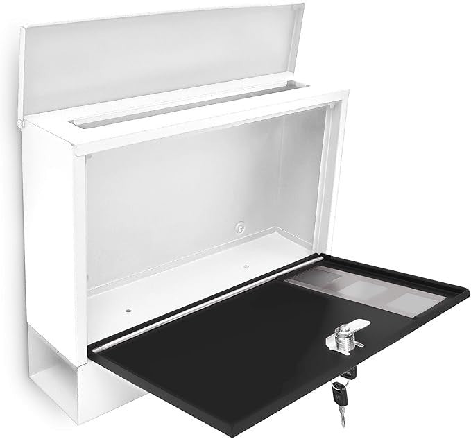 Lockable Wall Mounted Mailbox with Keys Metal Letterbox Modern Design