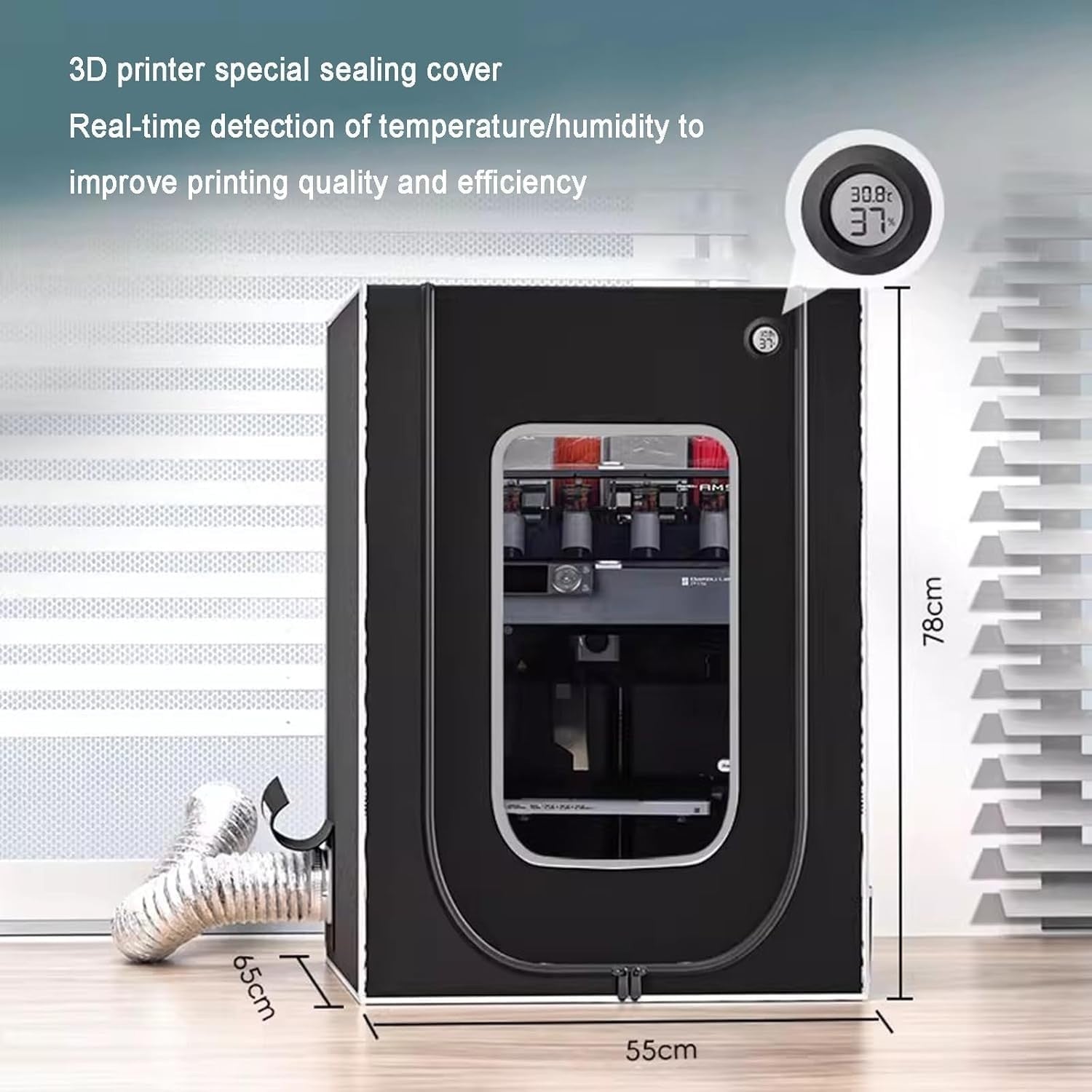 Resin 3D Printer Enclosure Tent 12V Fan Vent Dustproof Warm Box