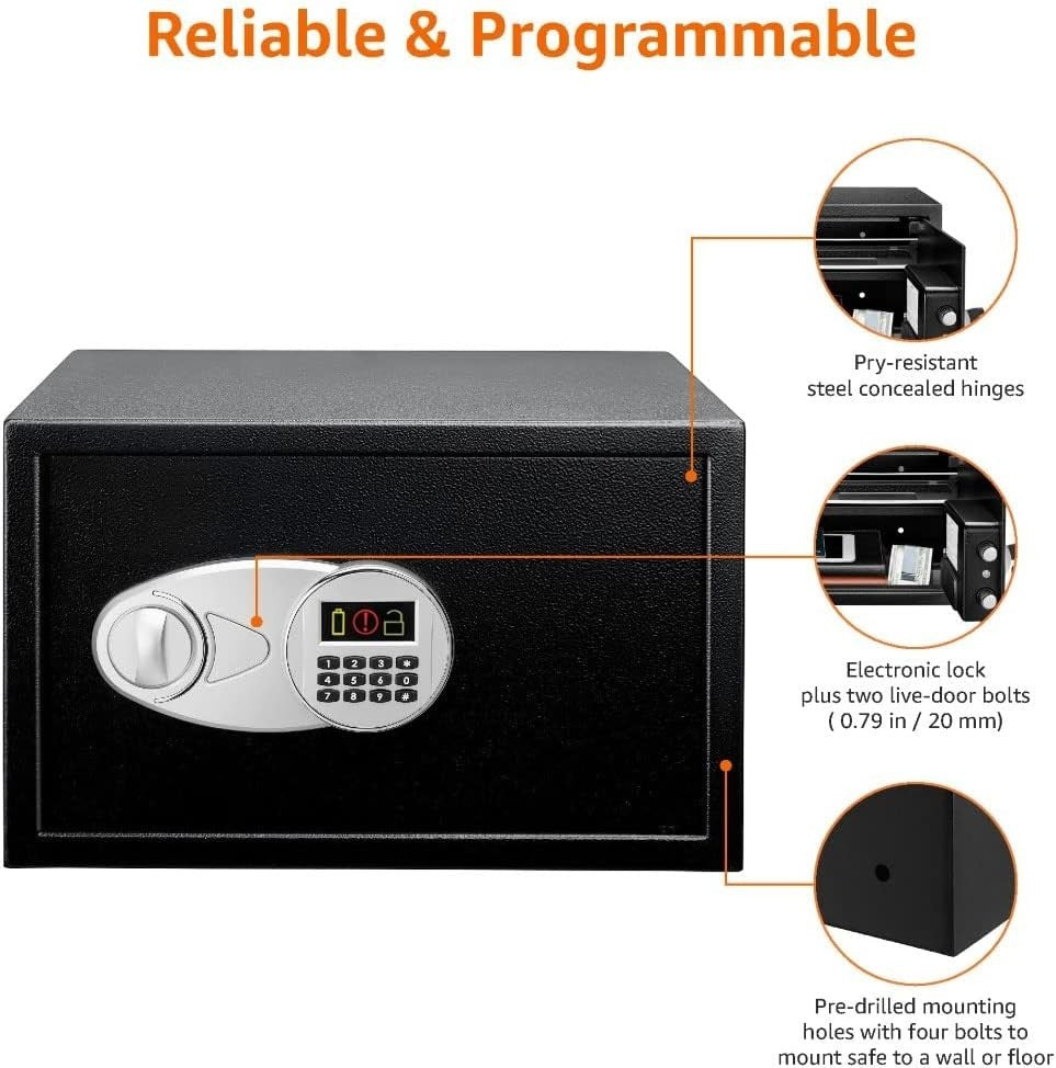 14L Digital Safe Box Electronic Keypad Steel Security Lock Safe