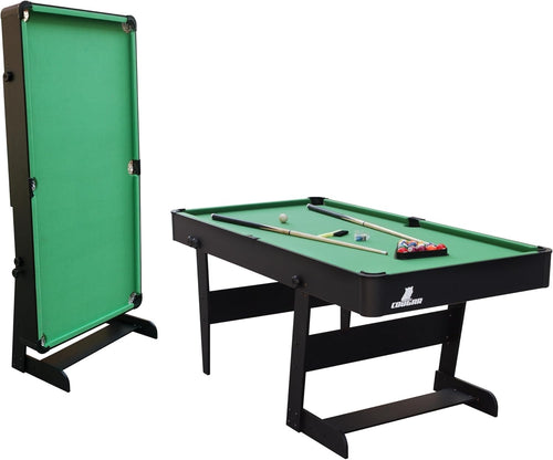 5FT Foldaway Pool Table Compact Home Snooker Set w Balls Cues
