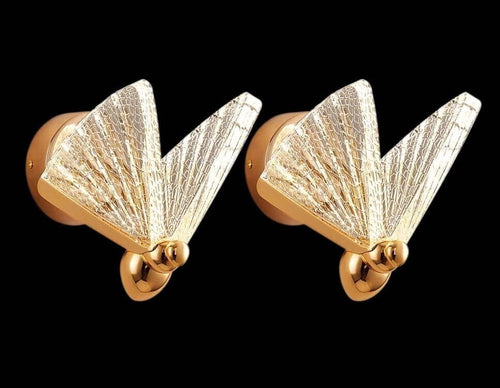 Decorative Butterfly LED Wall Sconces, Modern Acrylic Animal Design, 2-Pack