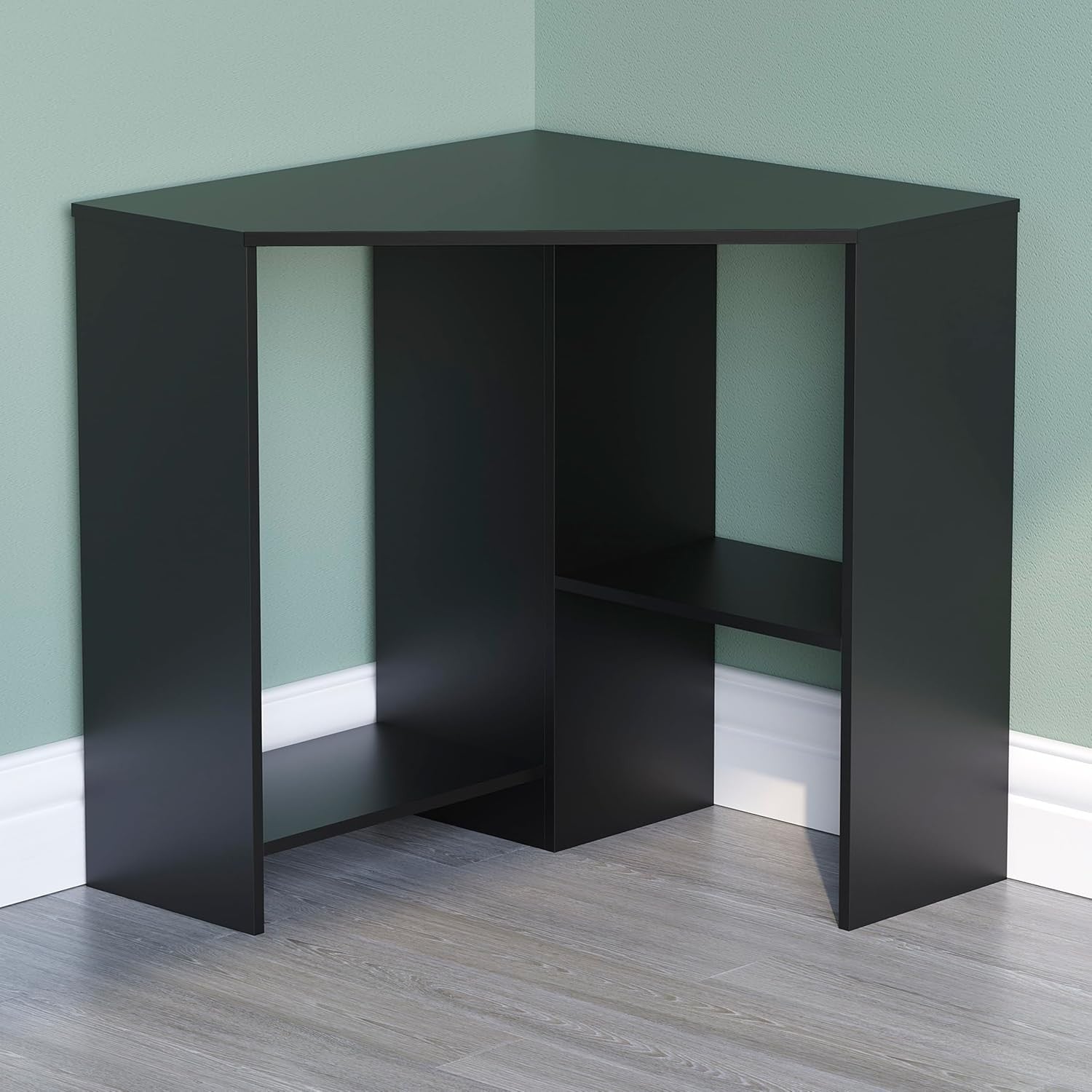 Corner Computer Desk with Shelves Small Home Office PC Laptop Study Table