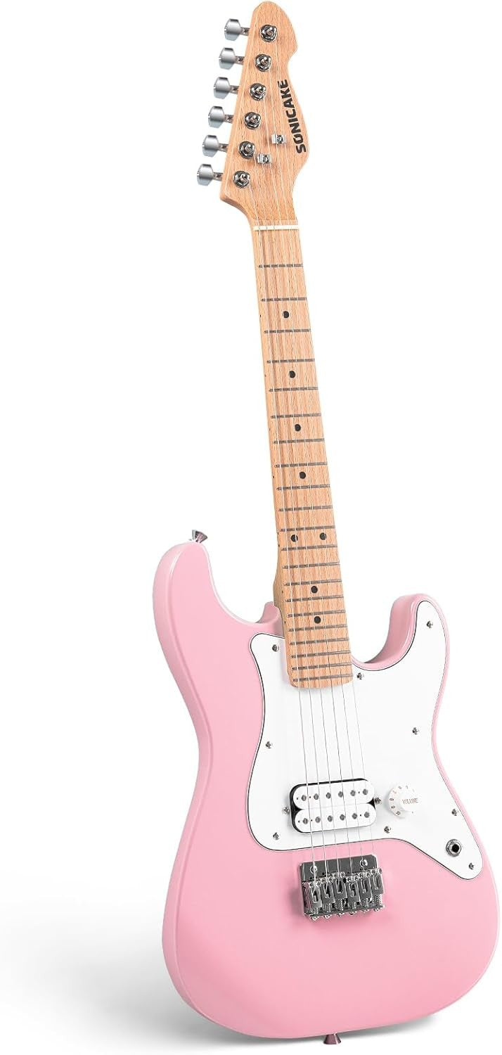 30" Junior Electric Guitar Pink Lightweight Solid Wood Beginner