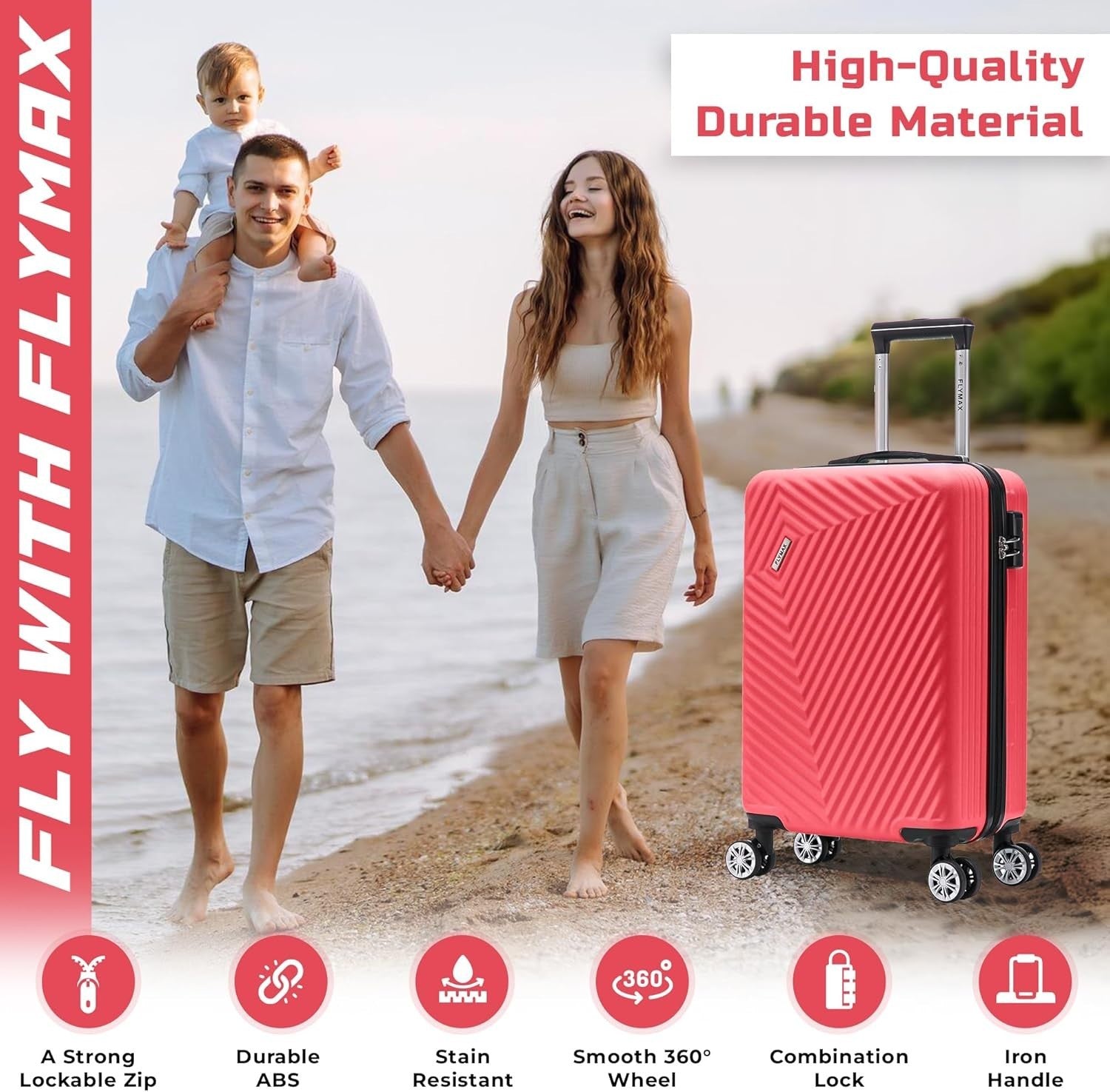 32” Extra Large Check-In Suitcase ABS Hard Shell 4 Wheel Spinner 125L Lock