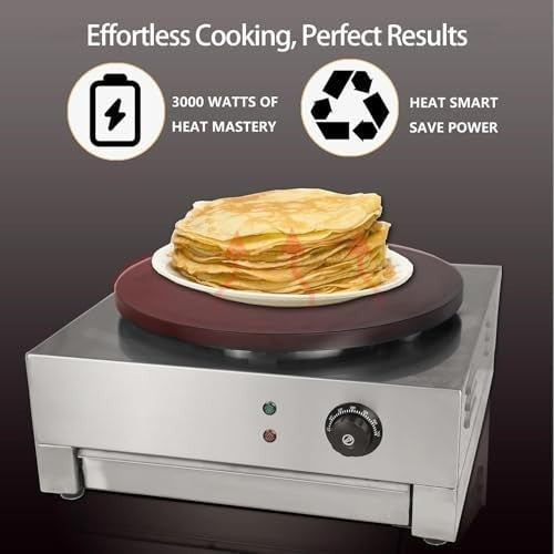 Commercial 1500W Electric Crepe Maker | 40cm Non-Stick Pancake Machine