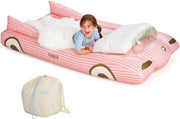 Kids Pink Inflatable Travel Bed Mattress Twin Sleepover Air Mattress with Carry