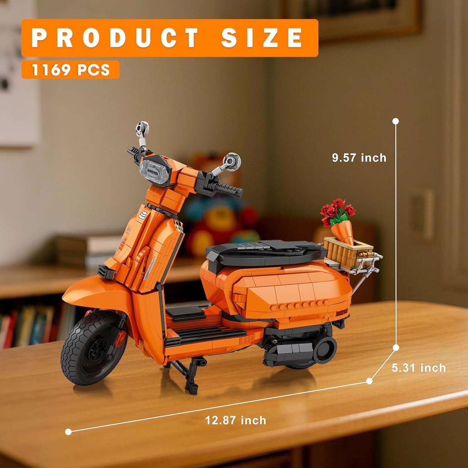 Motorcycle Building Block Toy with Display Stand, 1169 PCS, Creative Fun