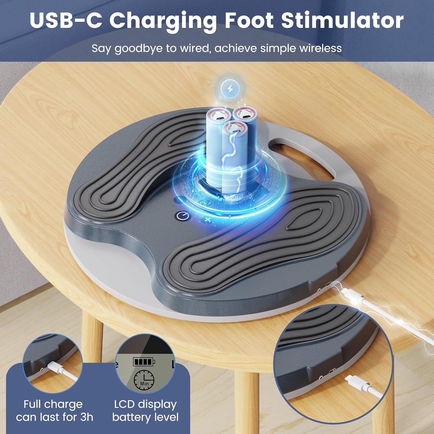 Foot Circulation Massager EMS Muscle Stimulator Pain Relief TENS Pads 20 Levels