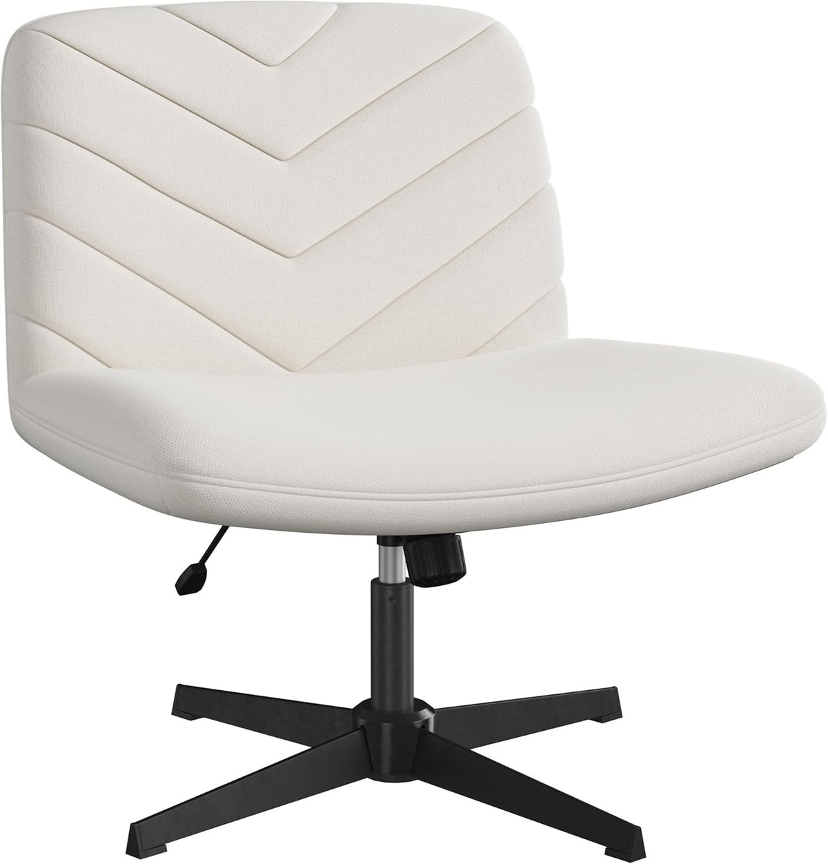 Office Chair Armless Desk Task Adjustable Height Swivel Study Home Beige