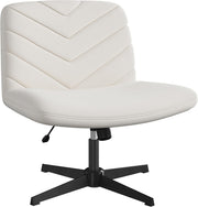 Office Chair Armless Desk Task Adjustable Height Swivel Study Home Beige