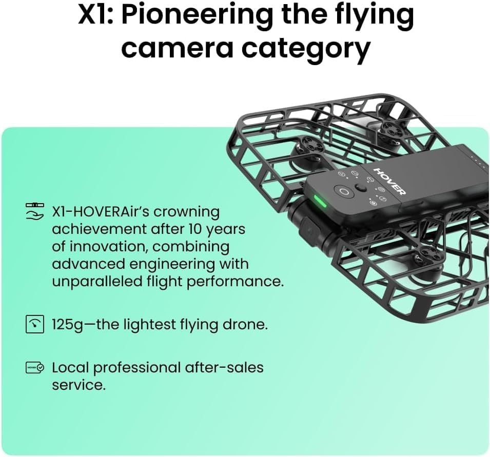 2.7K HDR Foldable Self-Flying Drone with Follow-Me Mode & Palm Takeoff