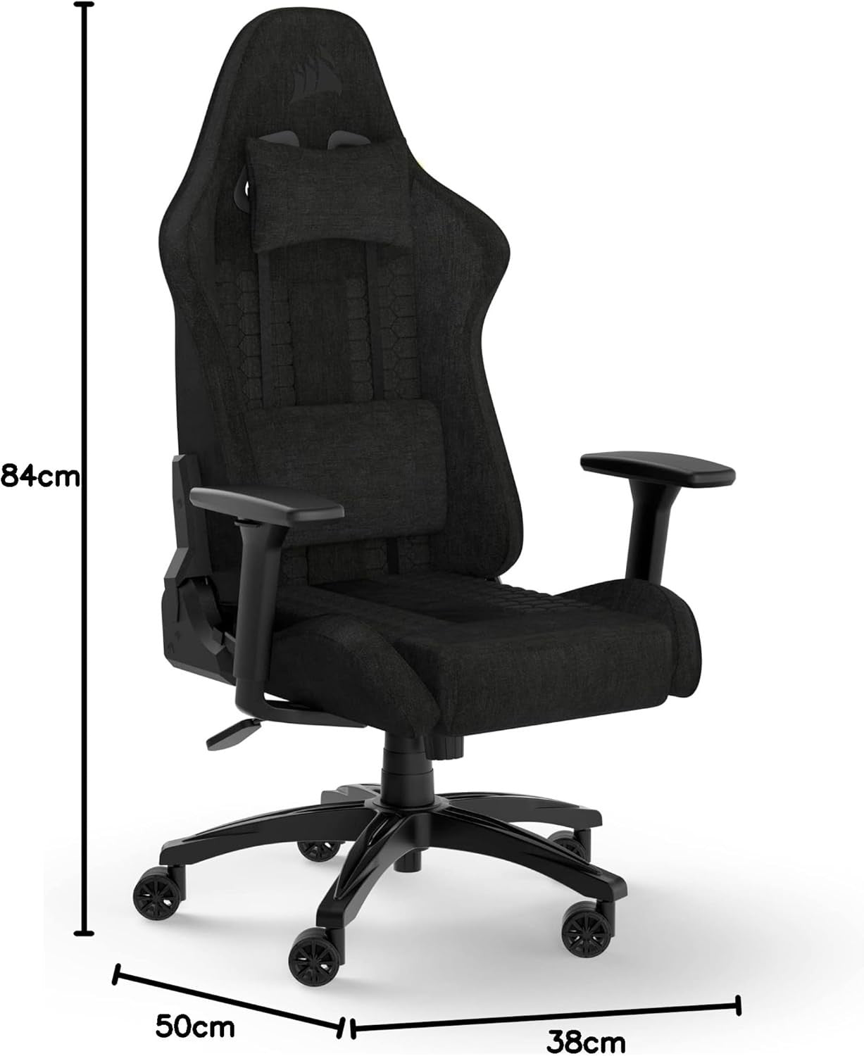 Relaxed Gaming Chair – Fabric Adjustable Seat with Lumbar
