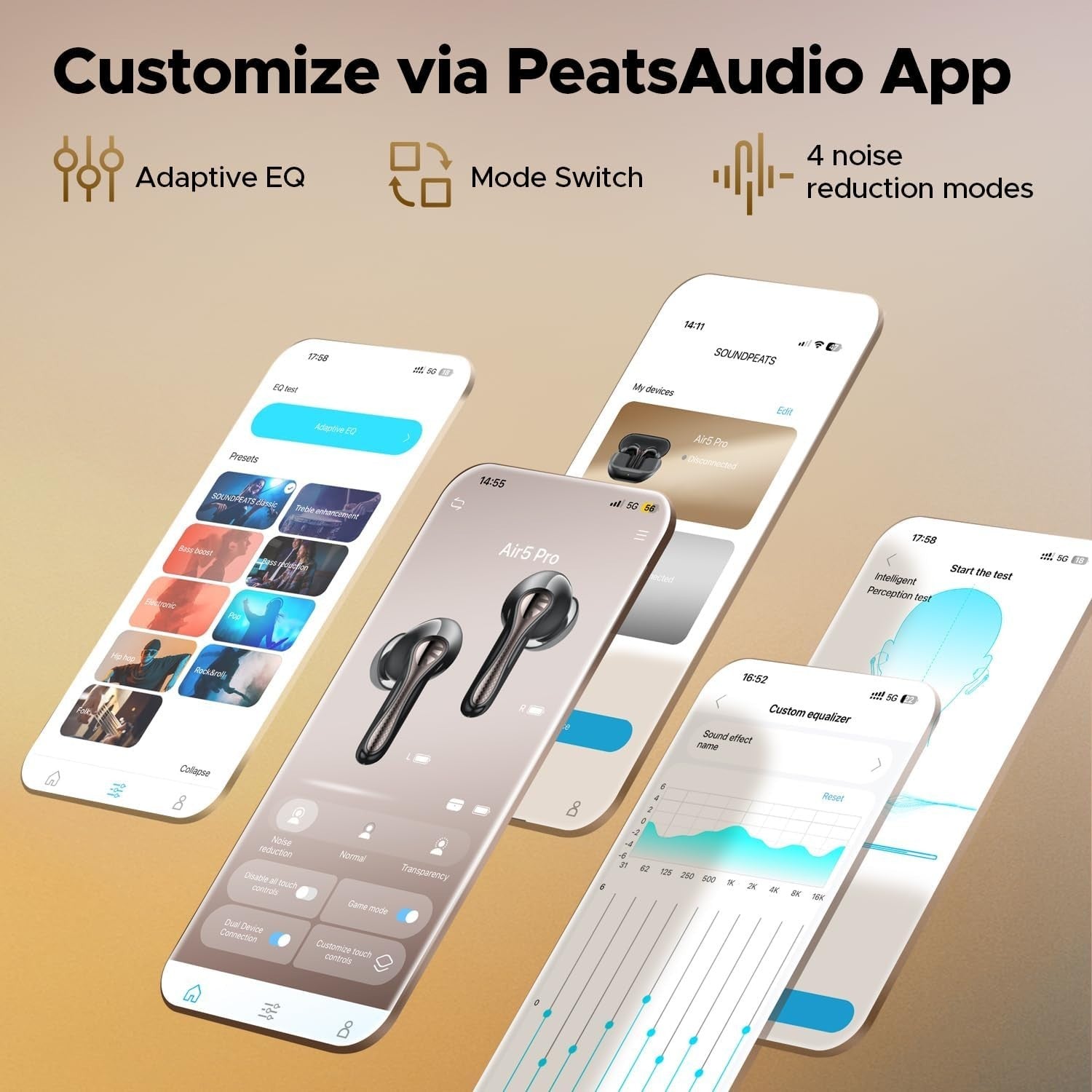 Hi-Res Bluetooth 5.4 Earbuds LDAC aptX Lossless ANC 37H Wireless Audio
