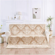 Natural 4kg Damask Sherpa Weighted Blanket 200x240cm King Size