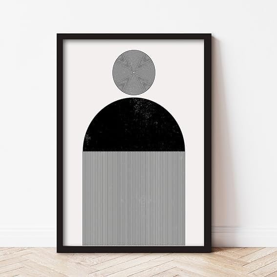 Black White Abstract Wall Art Set of 3 Framed 40x50cm