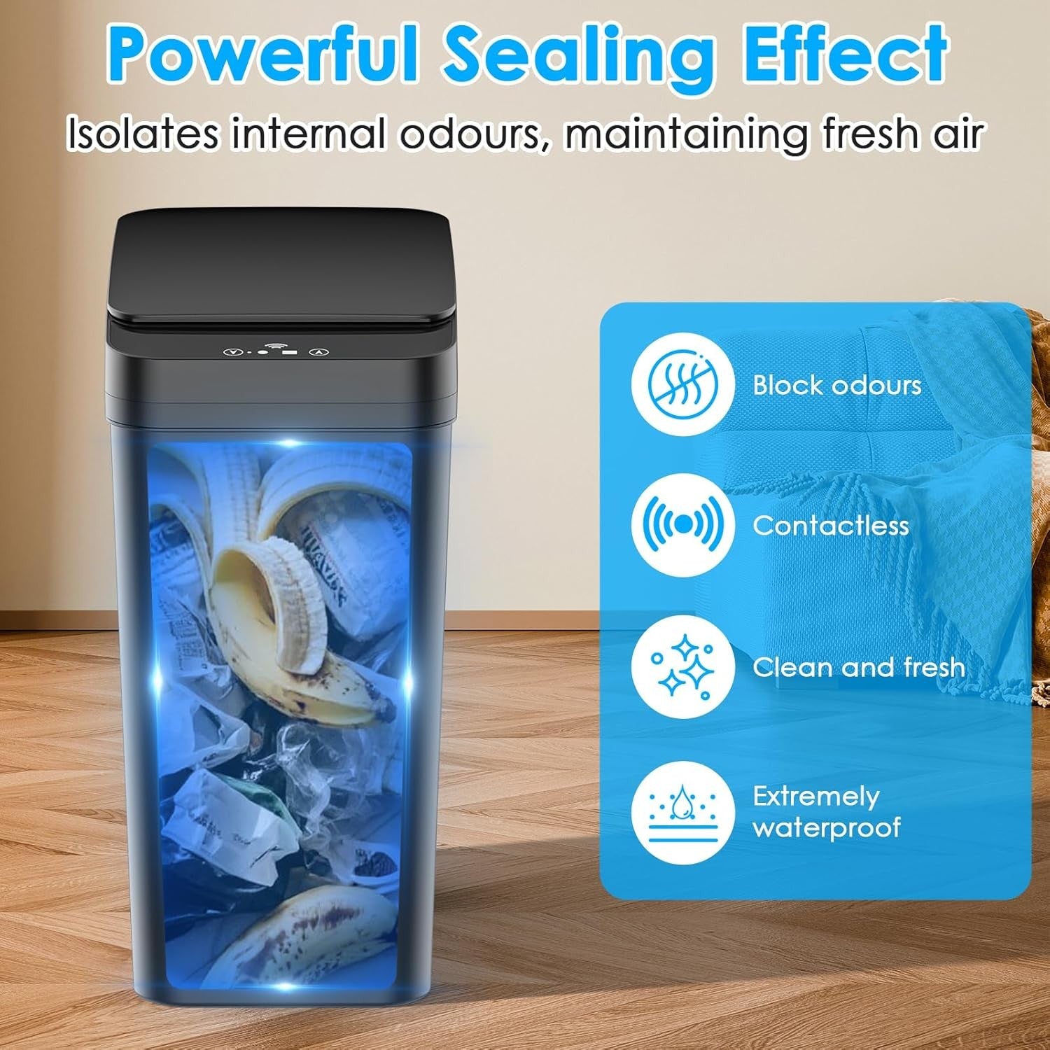 Touchless Kitchen Sensor Bin 2‑Pack | Automatic Quiet Smart 12L & 15L