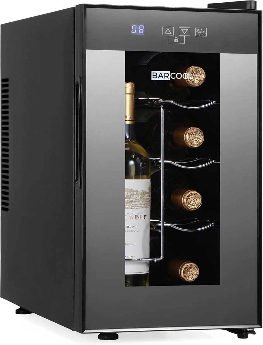 8 Bottle Wine Cooler Fridge Digital Temperature Control Quiet Tabletop Chiller
