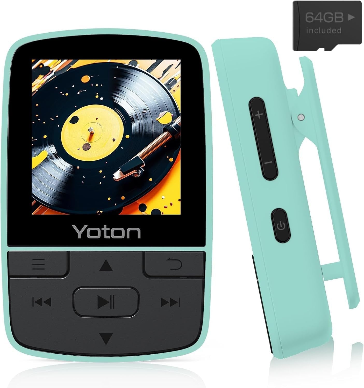 64GB MP3 Player Bluetooth 5.2 HiFi Mini Clip FM Radio Green