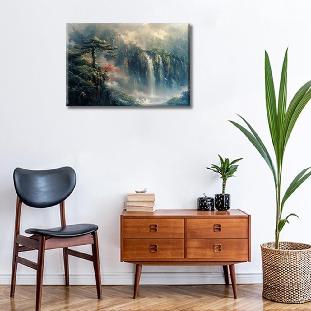 Waterfalls Canvas Wall Art 45L x 2.5W cm Landscape Nature Print