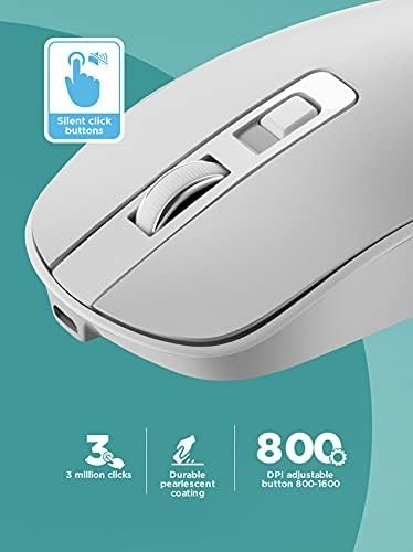 Rechargeable Wireless Mouse Silent Buttons USB Compact PC Laptop