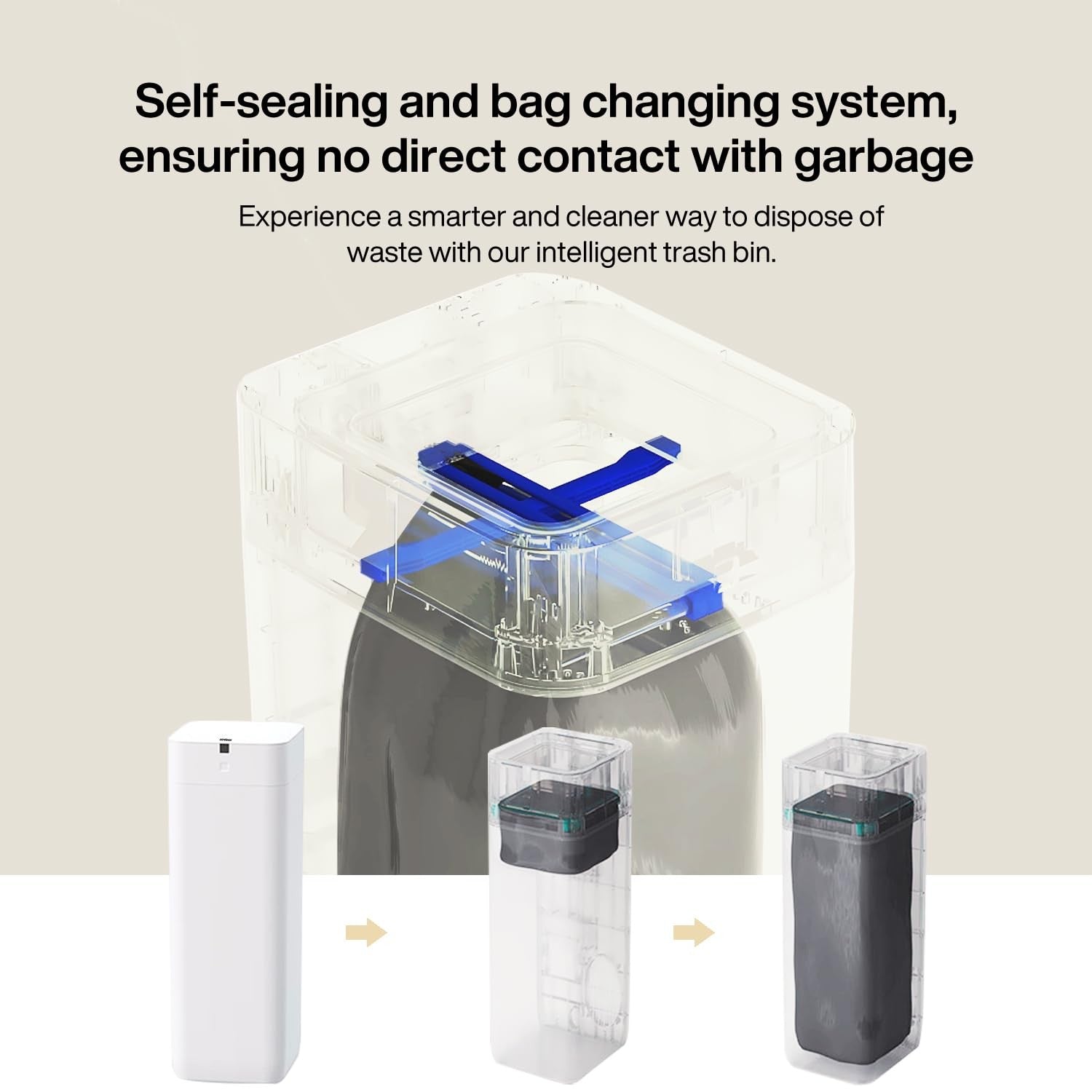 4-Gallon Touchless Smart Trash Can – Automatic Self-Sealing Bin
