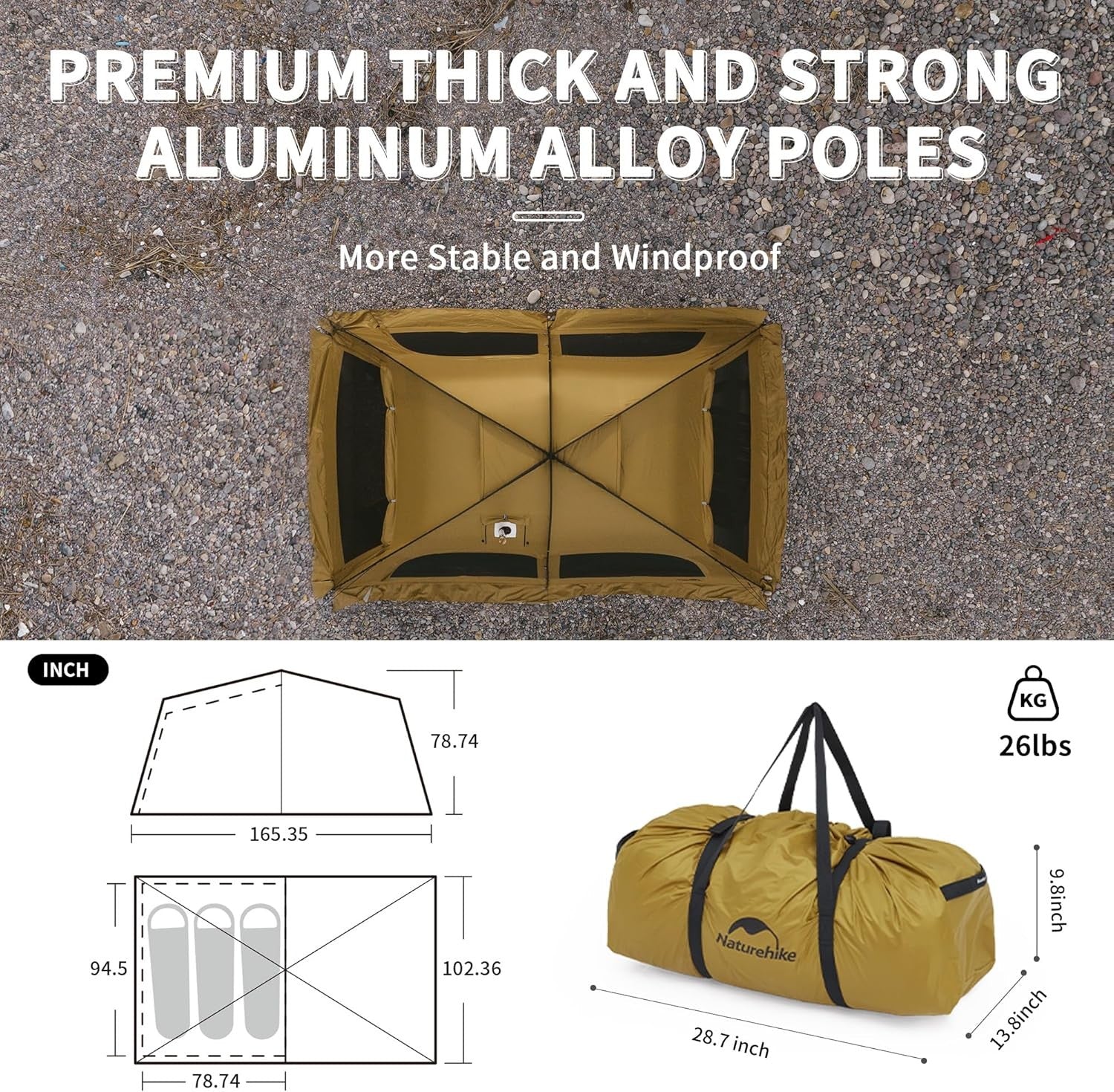 4 Seasons Camping Tent 2-6 Person Waterproof Thermal