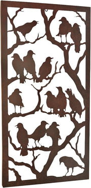 Raven Metal Wall Art Panel 91.5cm Rustic Garden Decor