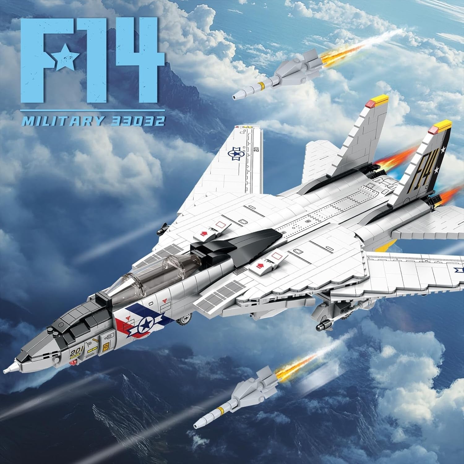 F-14 Fighter Jet Model Kit 1600pcs Military Plane Collectors Set Adults