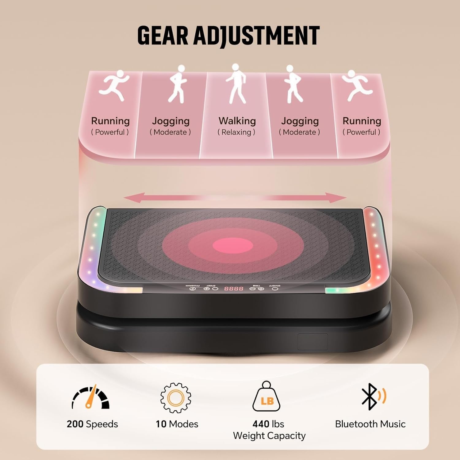Whole Body Vibration Recovery Platform 200 Speed Bluetooth Home