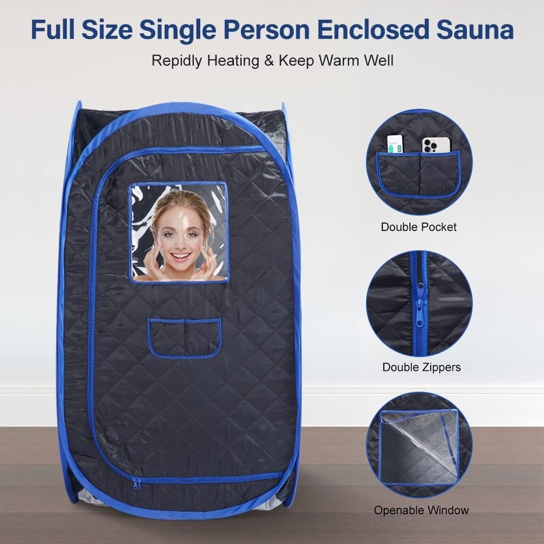 Portable Full Body Sauna Tent Foldable Home Spa Detox Cabin No Steamer Compact