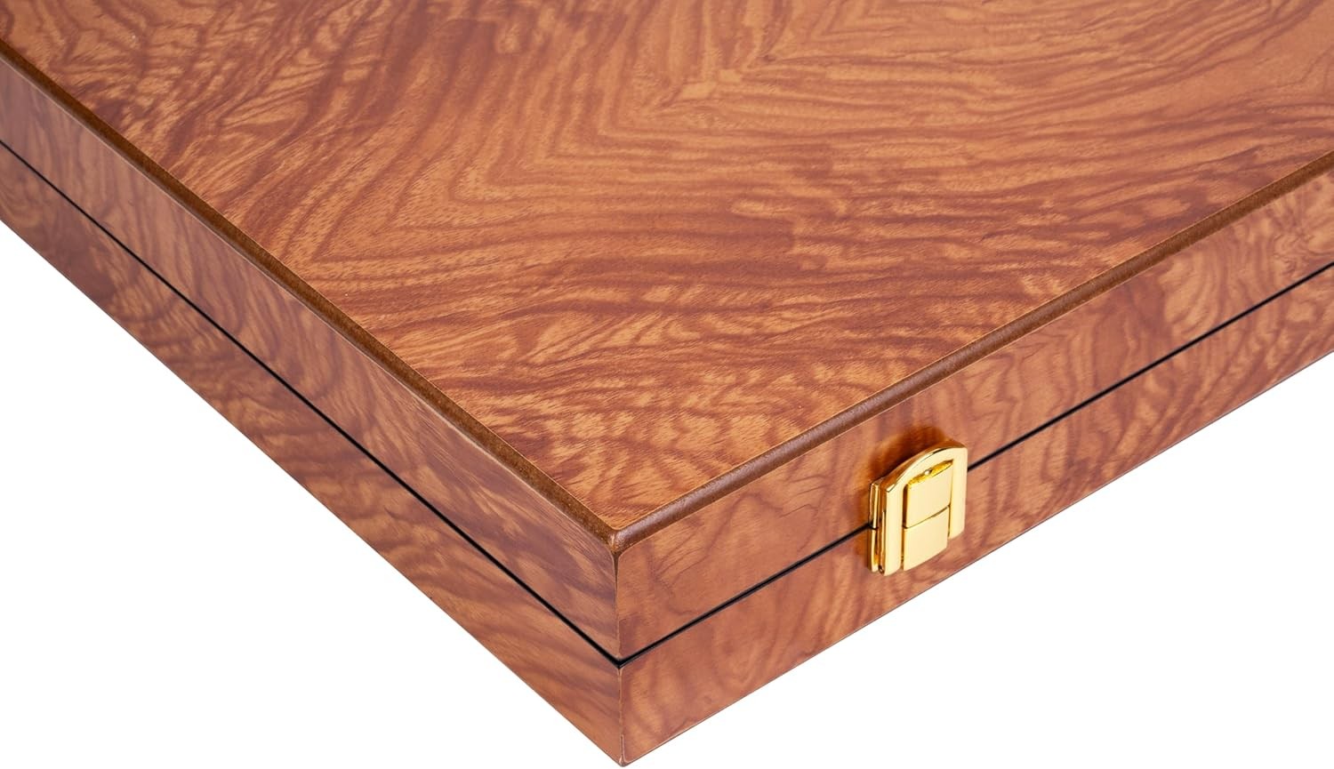 Deluxe 15in Wooden Backgammon Set Folding Luxury Board Travel Case