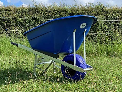 160L Blue Wheelbarrow – Puncture Proof Tyre Heavy Duty Alloy Frame for Garden
