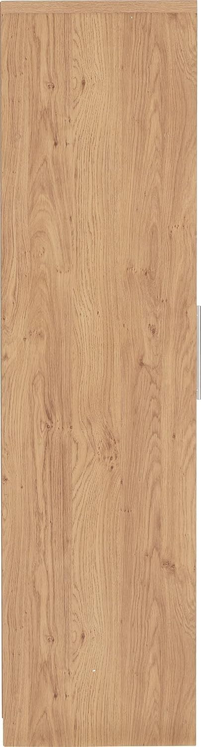 White Gloss 4 Door Wardrobe with 2 Drawers Oak Effect – Spacious & Lockable