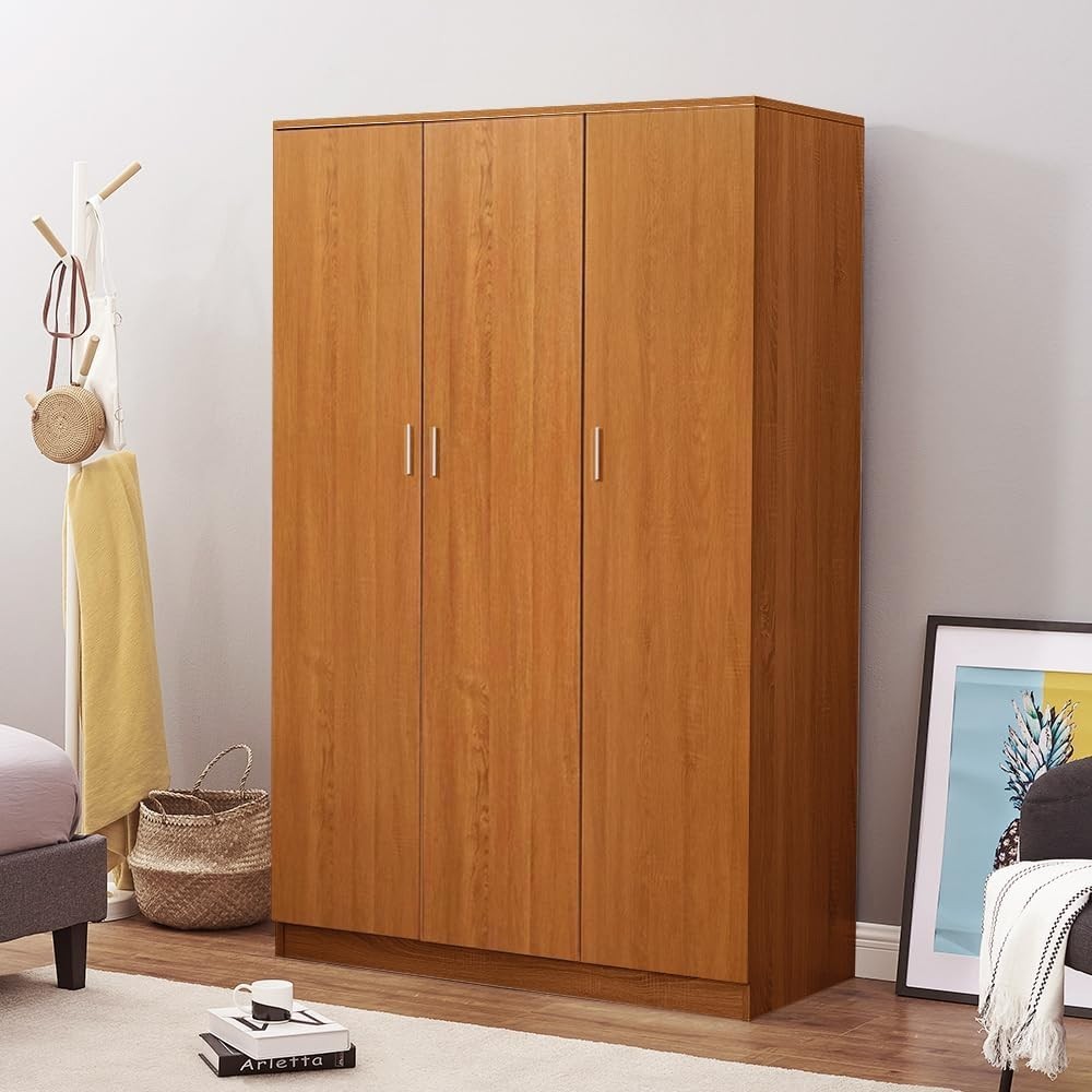 3 Door Wardrobe with Hanging Rail & 6 Shelves | Spacious Bedroom Storage
