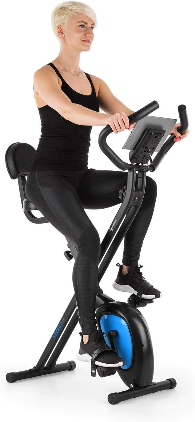 Foldable Magnetic Exercise Bike w/ LCD, 8 Levels, Pulse Sensor & Tablet Holder