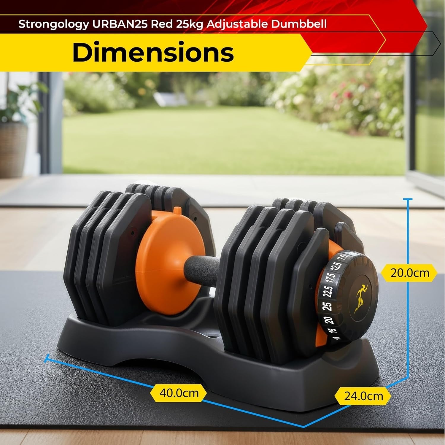 2.5–25KG Adjustable Smart Dumbbells Pair Dial System Home Gym
