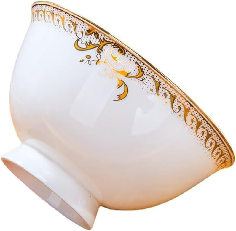 60 Piece Luxury Dinner Set Gold Rim Porcelain Plates Bowls Handmade China