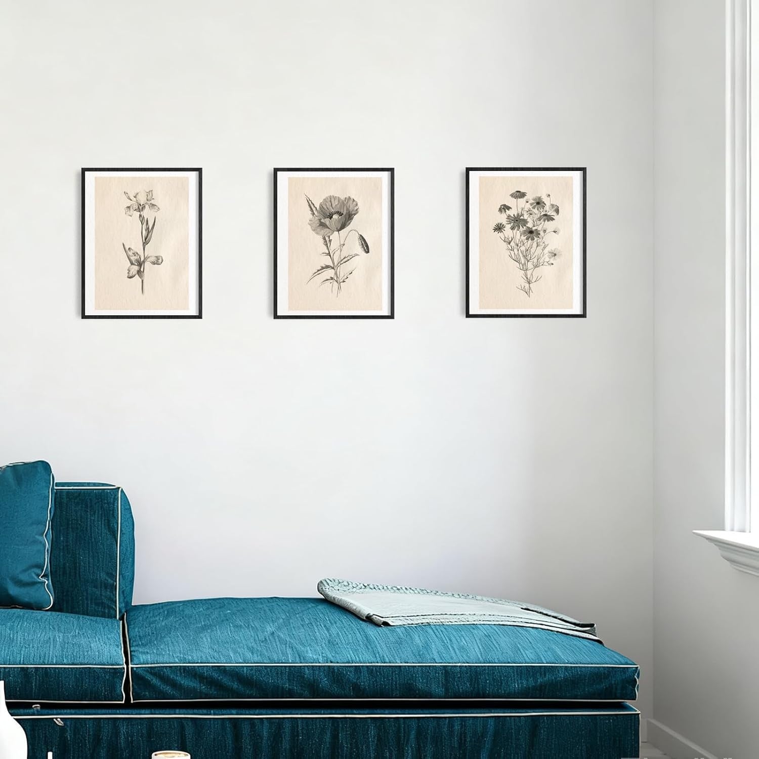 Vintage Botanical Wall Art Prints Set 6pc 8x10in Unframed