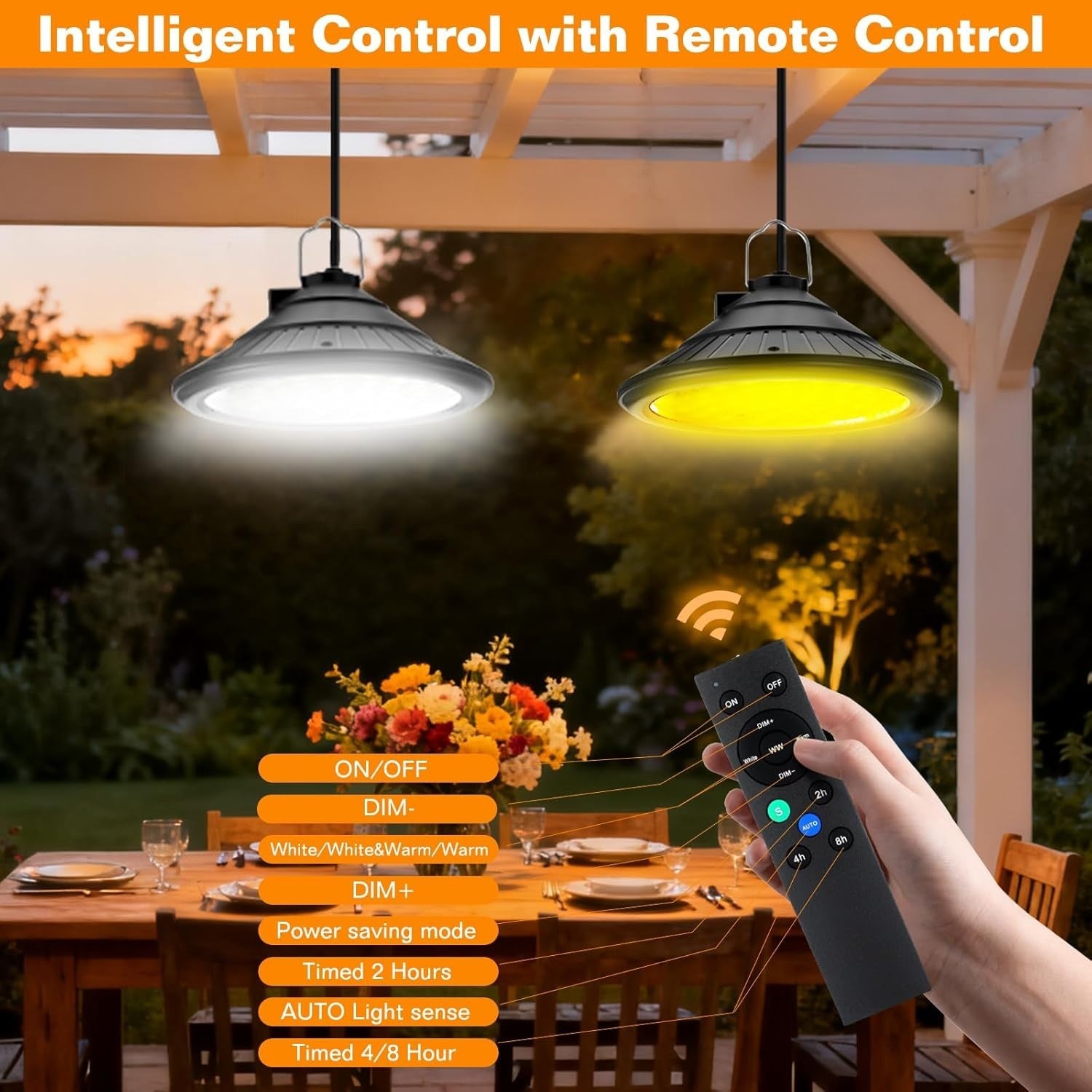 Solar Chicken Coop Light Timer LED 3 Color Dimmable IP66