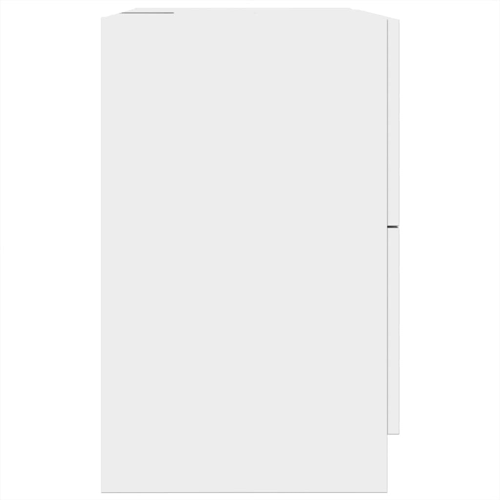 White Bathroom Sink Cabinet 59x37x59cm Modern Under Sink Storage Unit