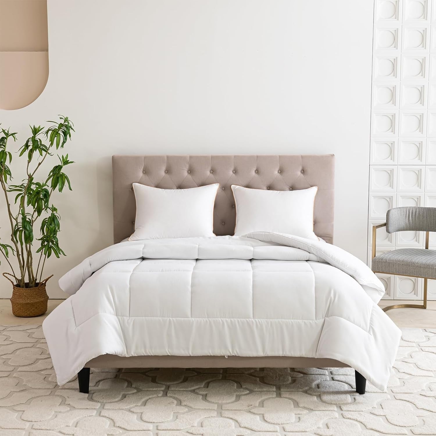 Soft All-Season Single Duvet 15 Tog 135x200cm Warm Quilt with Ties