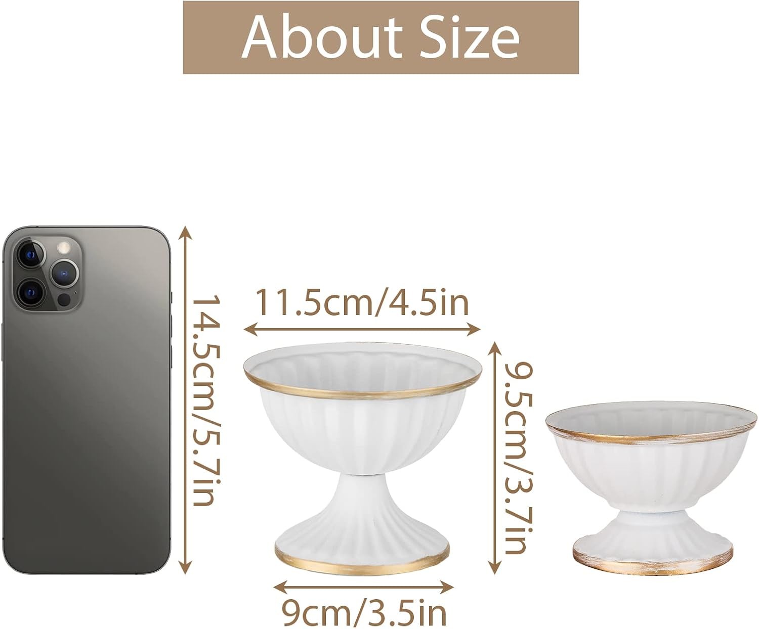 White Metal Flower Vase Set 10pcs Table Centrepiece Wedding Home Decor