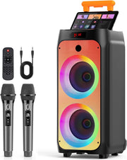 500W Bluetooth Karaoke Speaker with 2 Wireless Mics Trolley PA