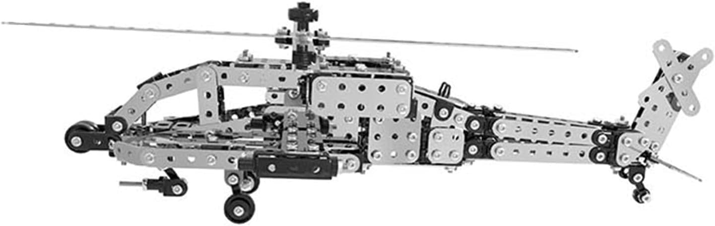 3D Metal Puzzle Apache Helicopter Model Kit - DIY Military Miniature Gift