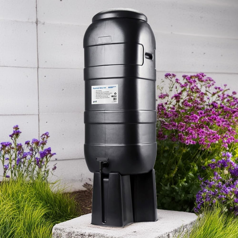 100L Slimline Water Butt Kit With Stand & Diverter | Space Saving Rain Saver