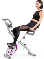 Folding 3-in-1 Exercise Bike Upright/Recumbent w/ Resistance Bands & LCD