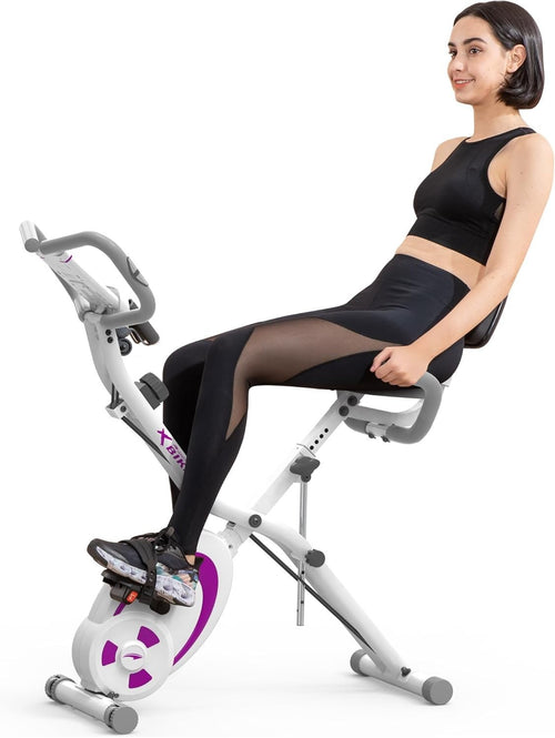 Folding 3-in-1 Exercise Bike Upright/Recumbent w/ Resistance Bands & LCD