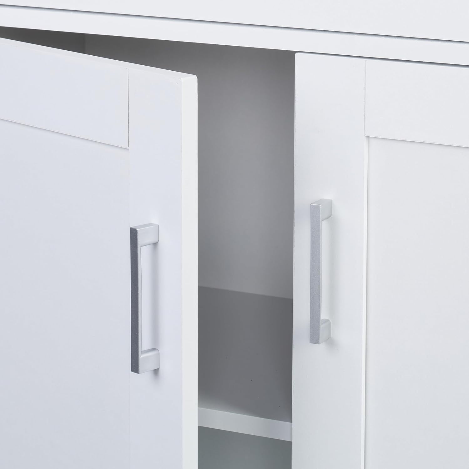 White Kitchen Trolley Cart with Drawer, Worktop & Storage – 114x39x90cm