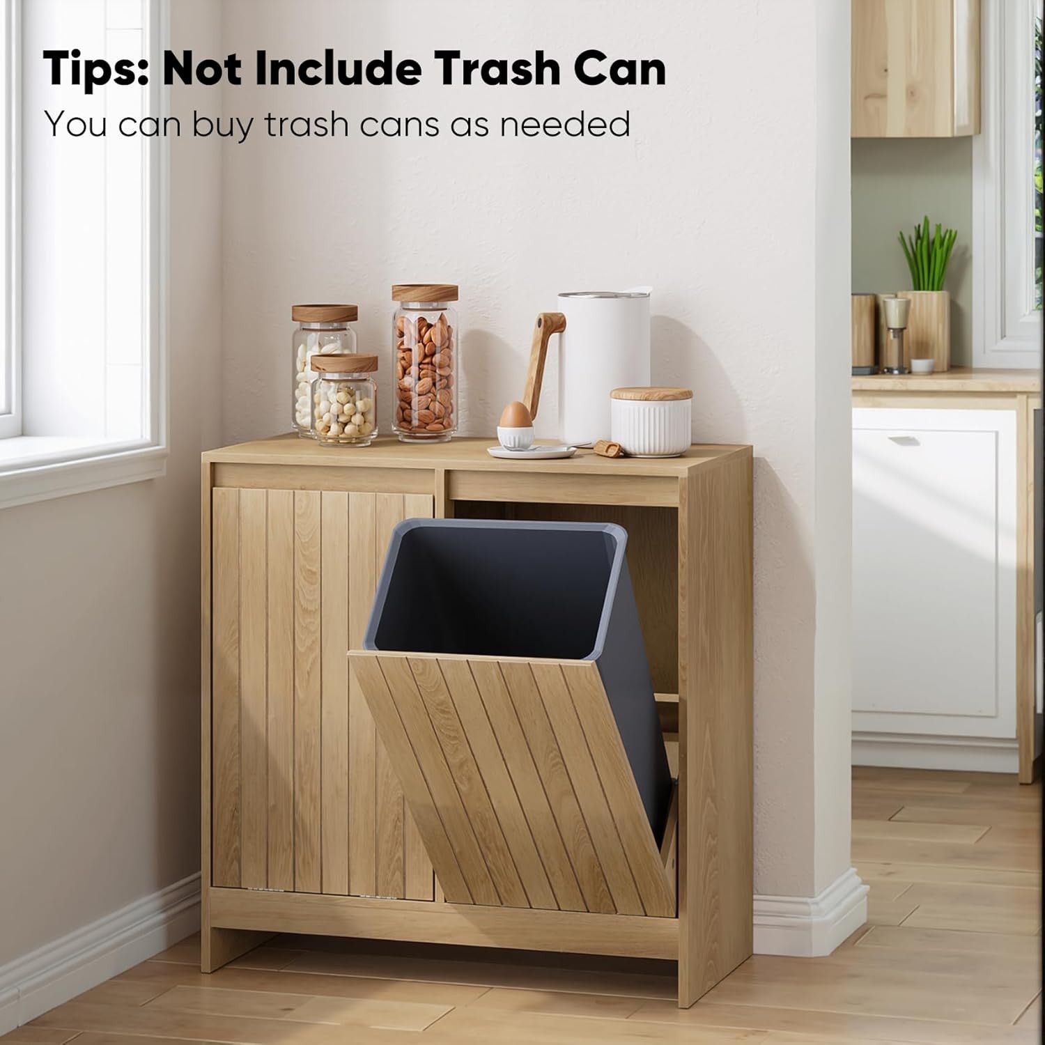 Double Tilt Out Laundry Cabinet with 2 Baskets Wooden Bathroom Storage