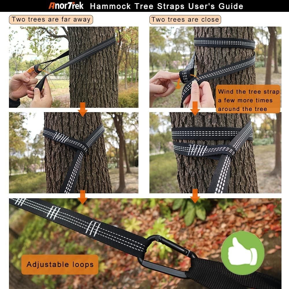 Ultra-Lightweight Outdoor Camping Hammock with Tree Straps & 250kg Load
